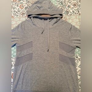 Reflex Light Gray Hooded Sweatshirt with Mesh Accents